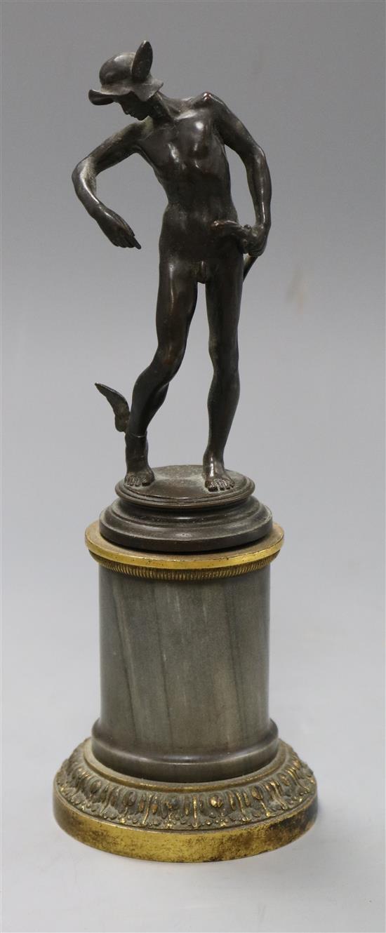A small bronze figure of Mercury height 23.5cm